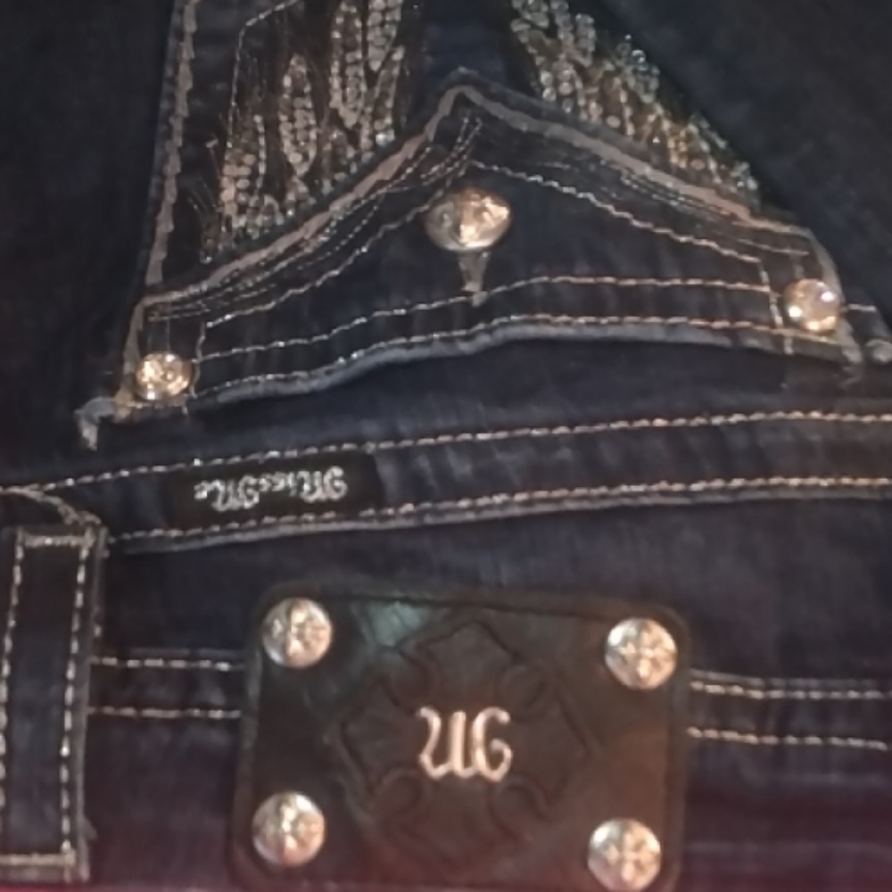 Miss Me Silver Thread Jeans, EUC